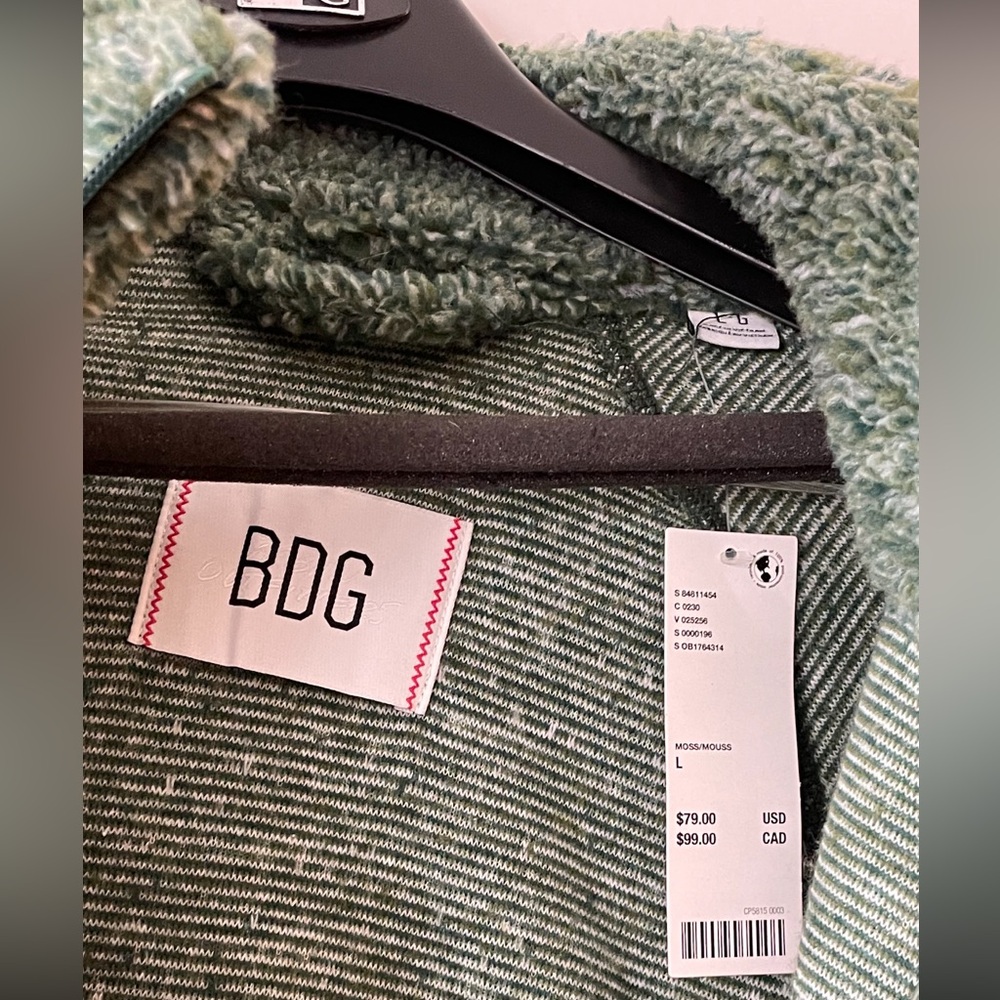 Green Brand New Never Worn Men’s Large Sherpa Jacket by BDG